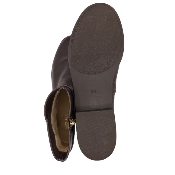 Michael Kors FINLEY Chocolate Brown Flat Bootie Ankle Boots Flat Size 9M USED - Picture 9 of 10